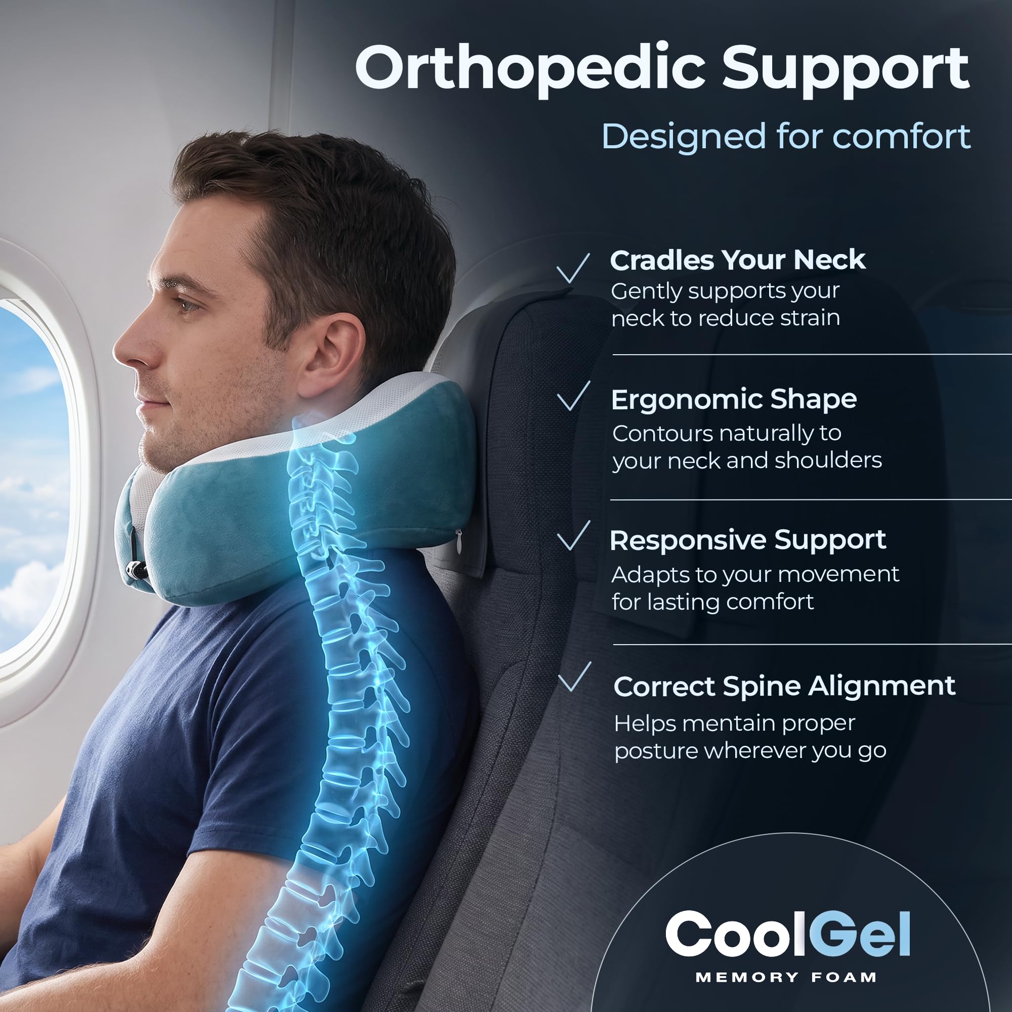 Cool Gel Neck Pillow 2.0 With Bamboo Charcoal