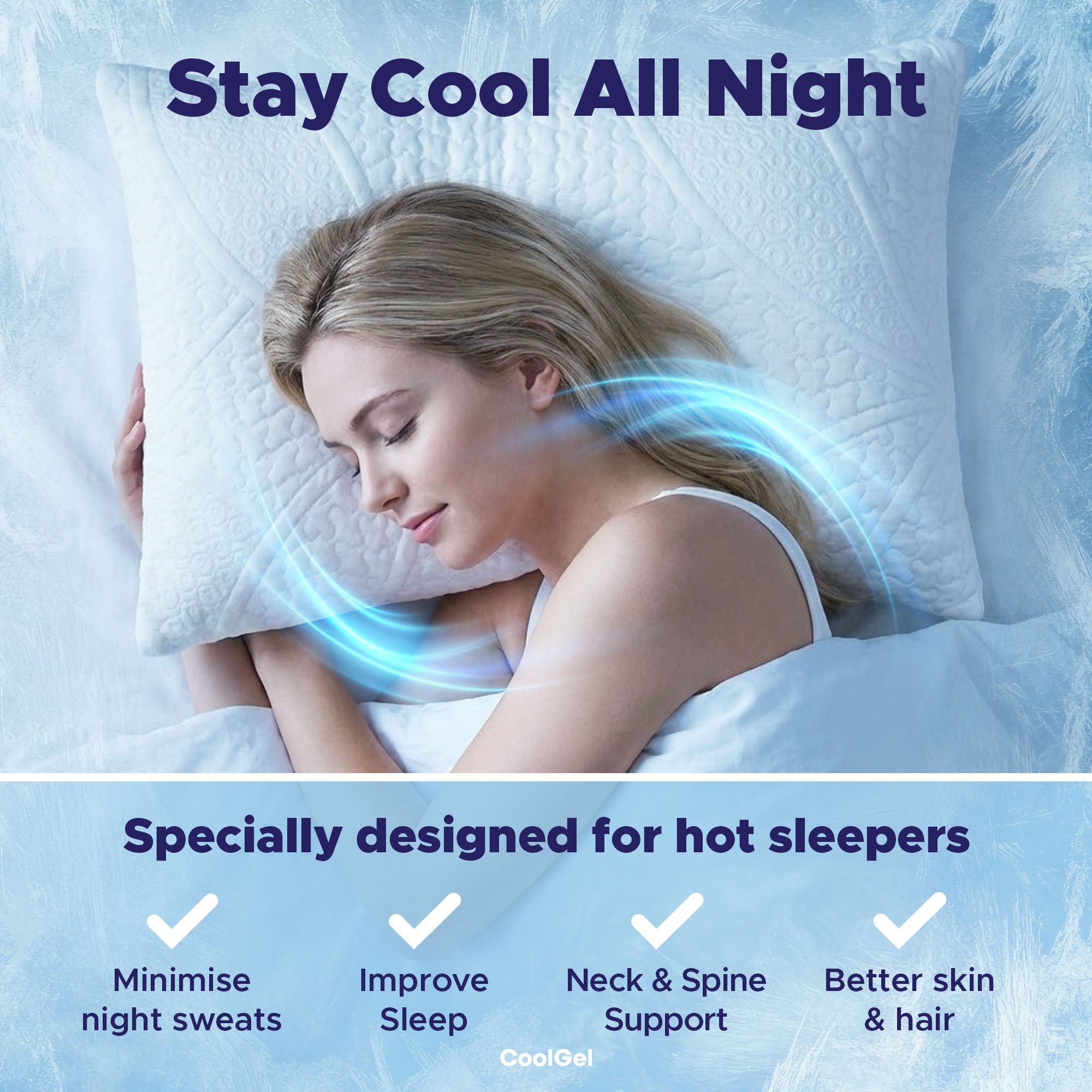 Cooling Pillow Standard Size - Shredded Memory Foam Pillow with Double Sided Cooling Gel